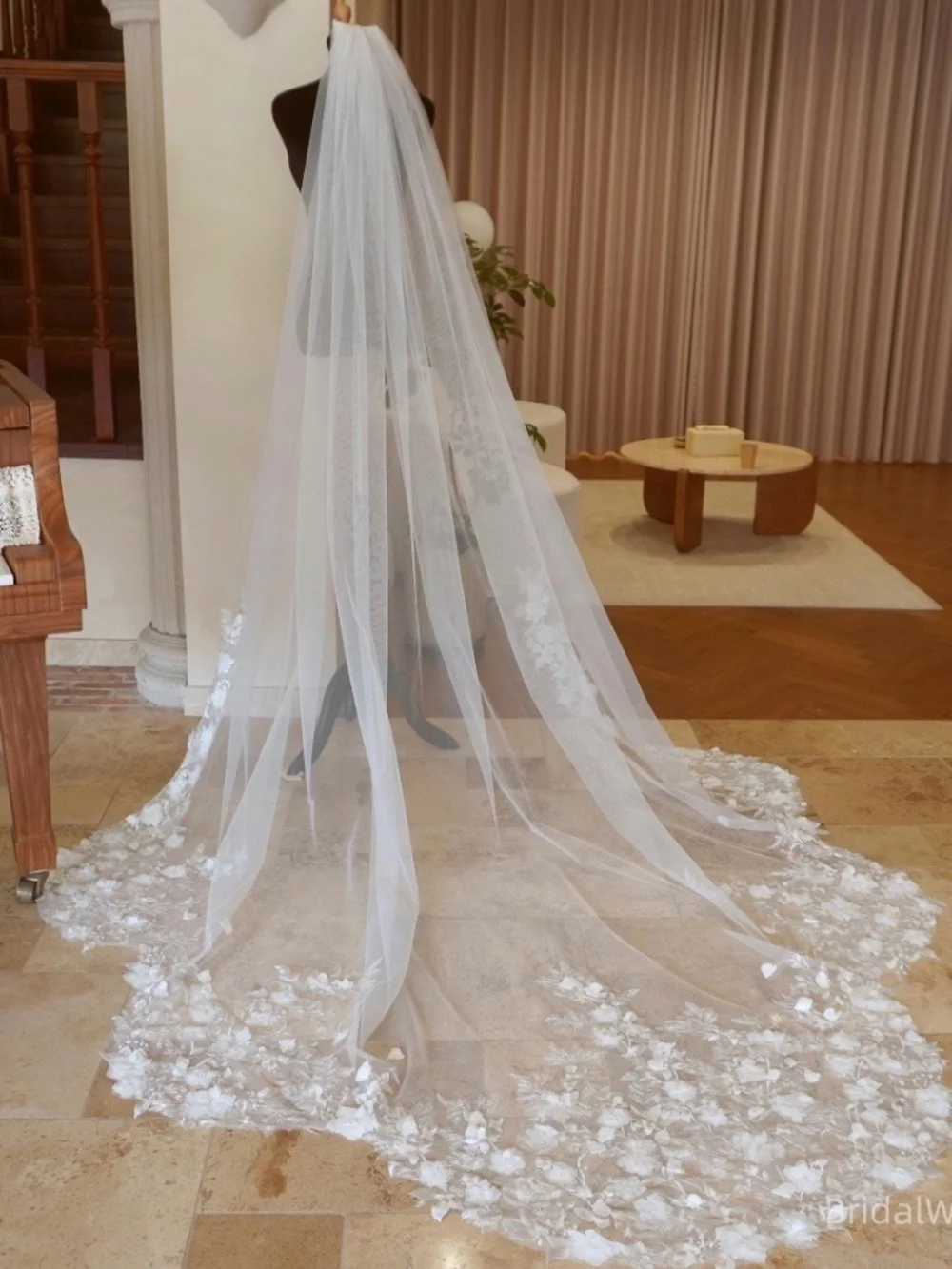 3D Floral Cathedral Veil